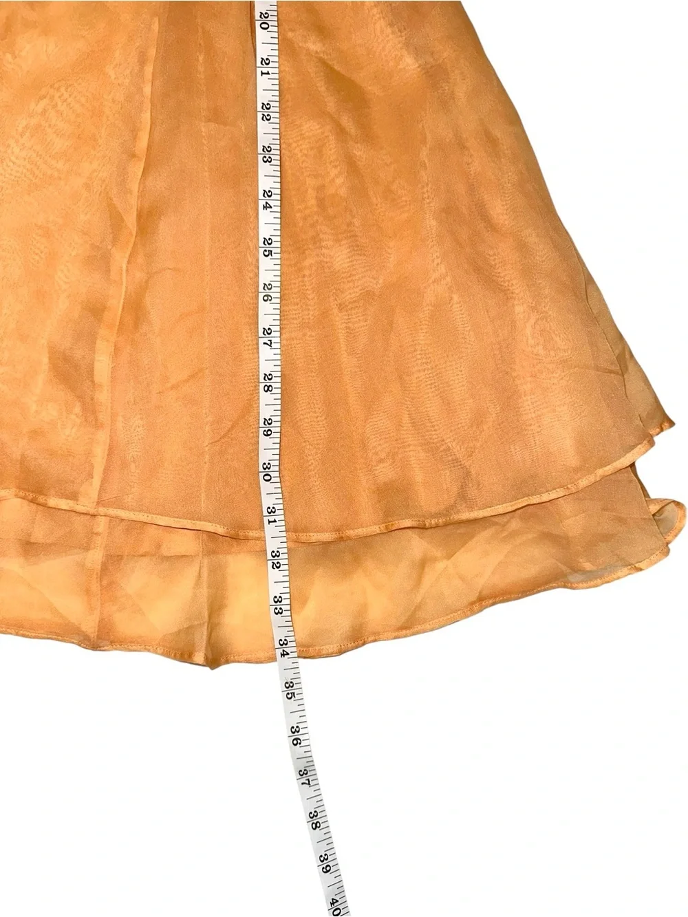 Abercrombie & Fitch Peach V-Neck Tiered Fit and Flare Mini Dress LARGE